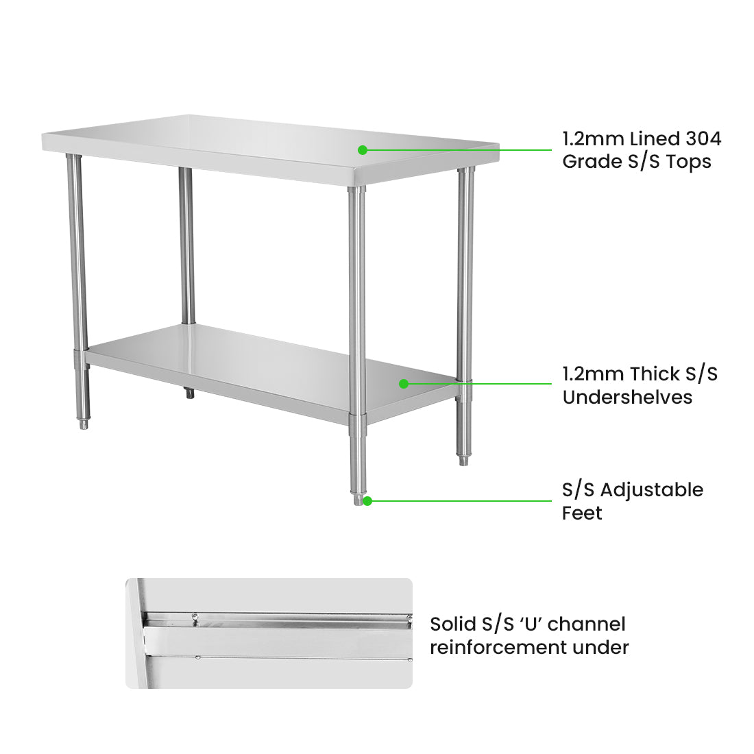 Modular Systems WB6-0900/A Stainless Steel Workbench