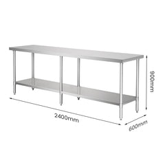 Modular Systems WB6-2400/A Modular System Stainless Steel Workbench