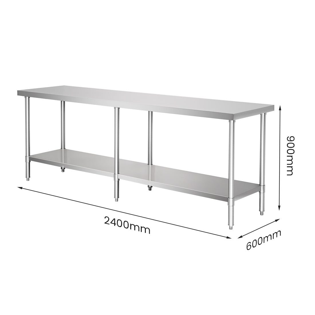Modular Systems WB6-2400/A Modular System Stainless Steel Workbench