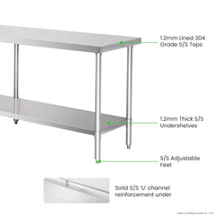 Modular System Premier Stainless Steel Fully 304 Workbench