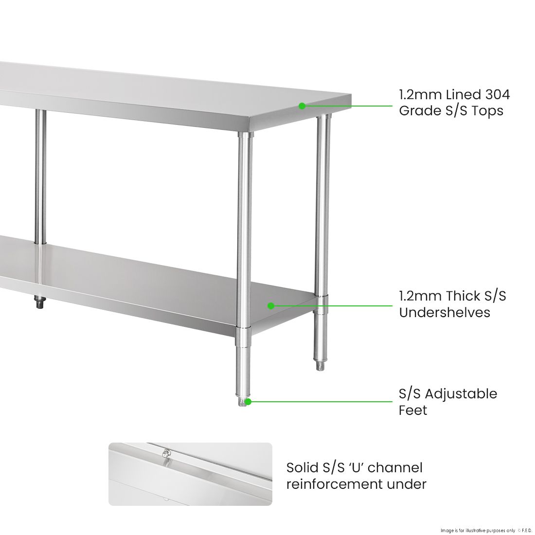 Modular System Premier Stainless Steel Fully 304 Workbench