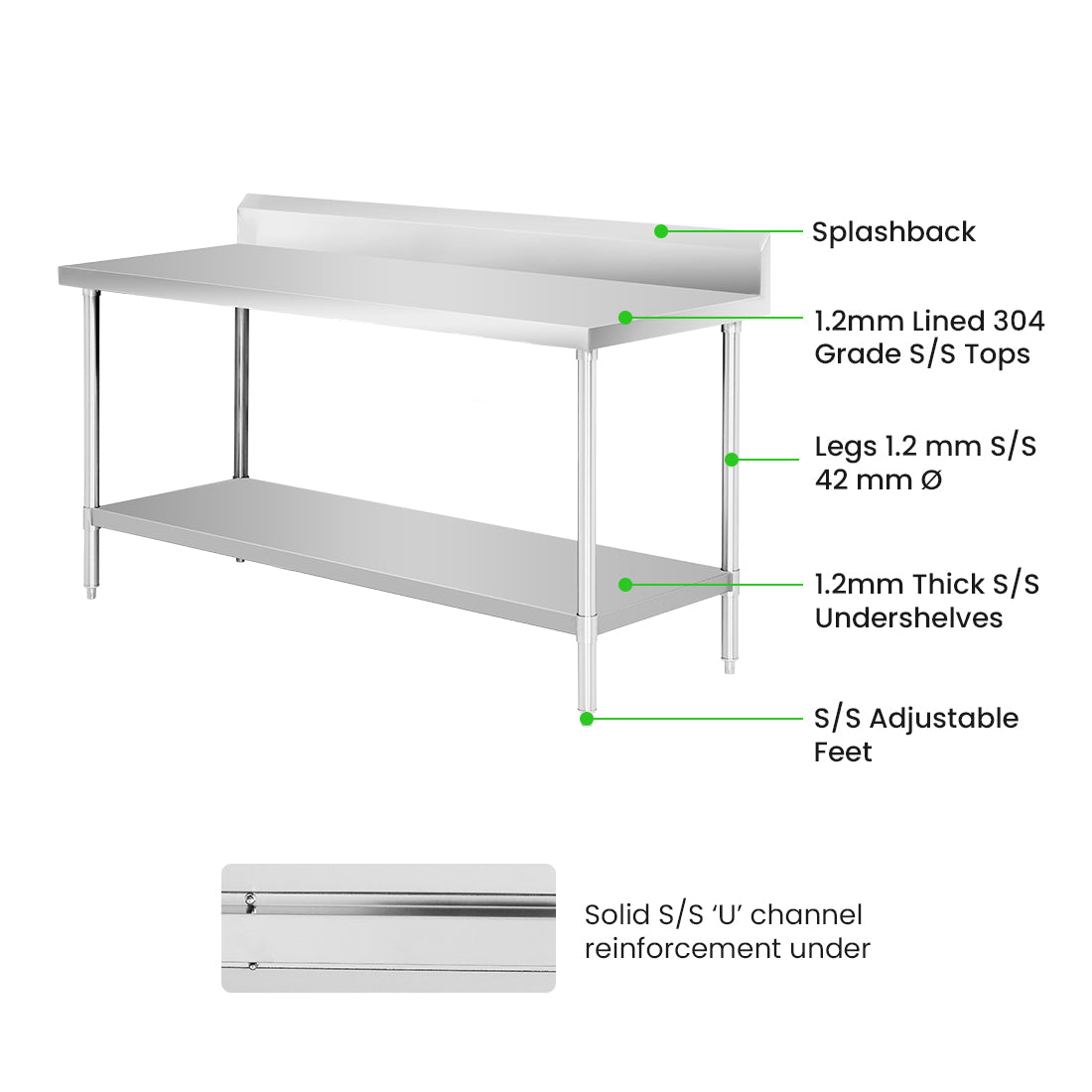 Modular Systems WBB7-1800/A Workbench with Splashback