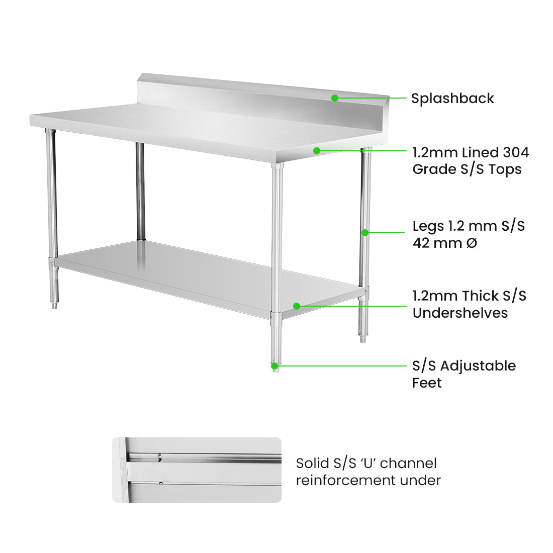 Modular Systems WBB6-1500/A Workbench with Splashback