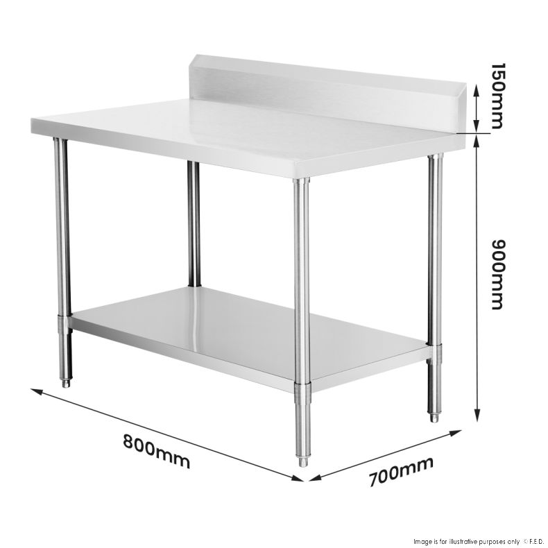 Modular Systems 304 Grade Workbench With Splashback WBB7-0800/A
