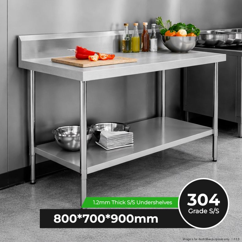 Modular Systems 304 Grade Workbench With Splashback WBB7-0800/A