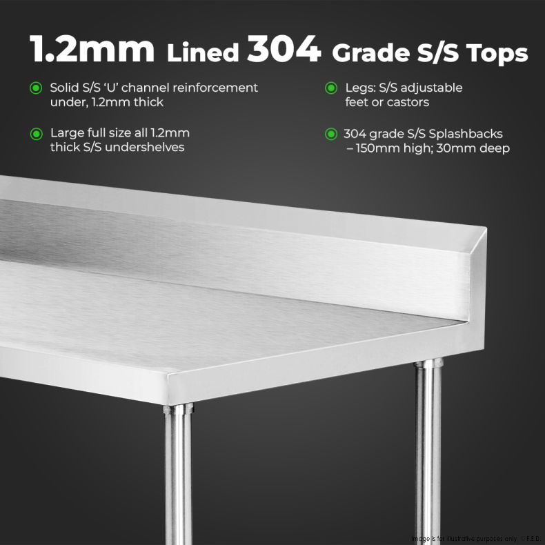 Modular Systems 304 Grade Workbench With Splashback WBB7-0800/A