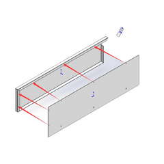 Modular Systems WBB6-SBL Splashback Extension for Premium 600 Series Bench