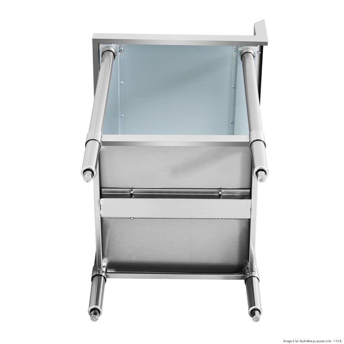 Modular Systems 304 Grade Corner Workbenches with 150mm Splashback & Undershelf