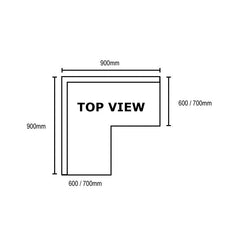 F.H.E 304 Grade Economic Corner Workbench with 100mm Splashback & Undershelf