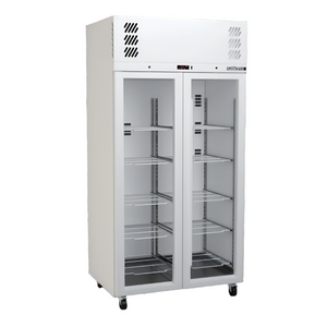 Williams Pearl - Slim Two Door White Colorbond Upright Display Refrigerator