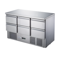 FED-X Six Drawer Compact Workbench Fridge XGNS1300-6D