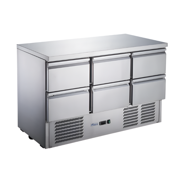 FED-X Six Drawer Compact Workbench Fridge XGNS1300-6D