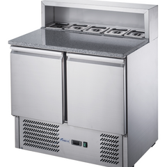 FED-X Two Door Salad Prep Fridge With Marble Top XGNS900E