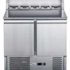 FED-X Two Door Salad Prep Fridge With Marble Top XGNS900E