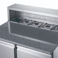 FED-X Two Door Salad Prep Fridge With Marble Top XGNS900E