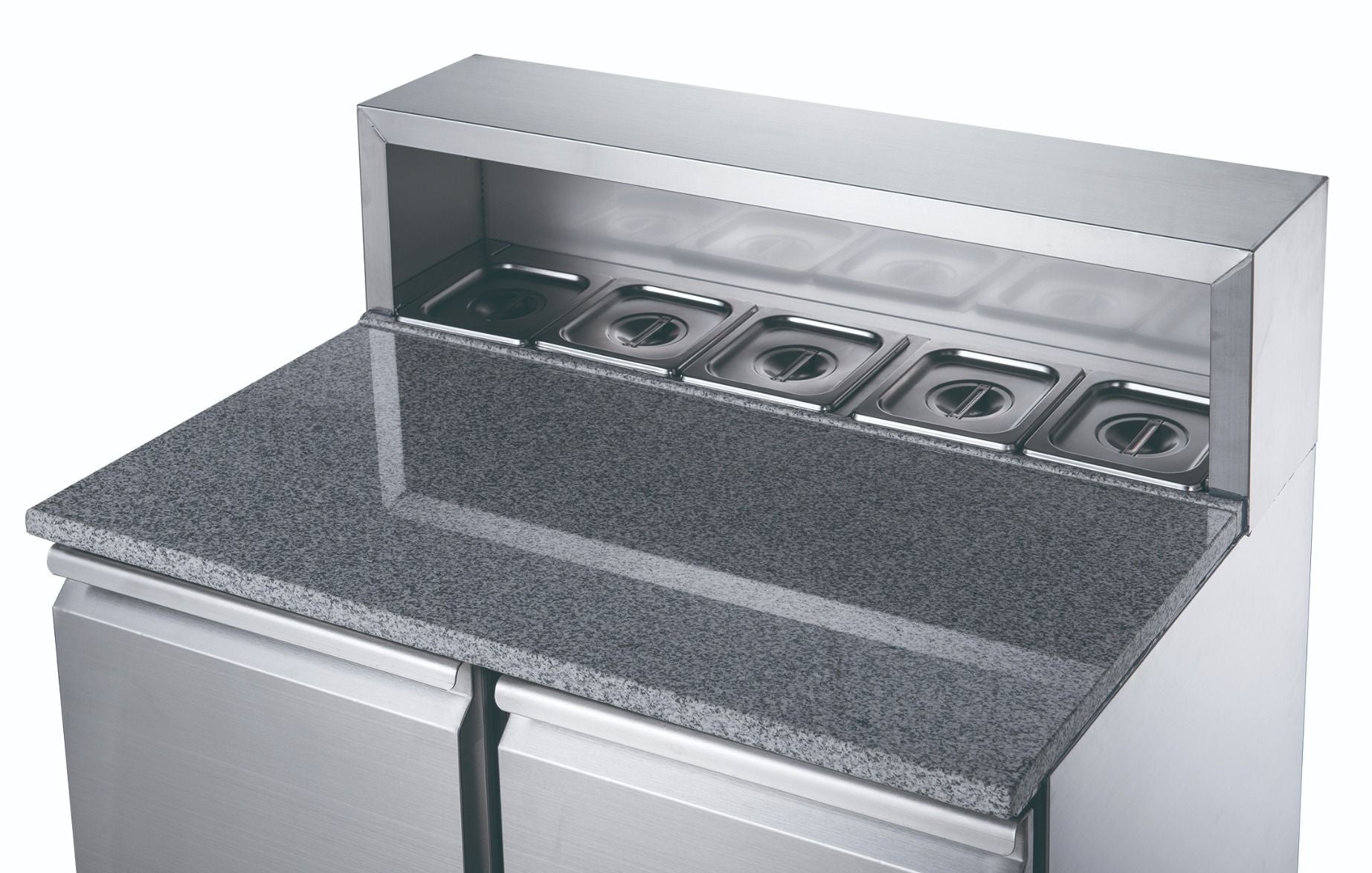 FED-X Two Door Salad Prep Fridge With Marble Top XGNS900E