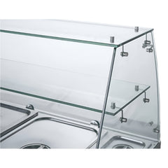 FED-X Three Door Salad Prep Fridge With Glass Top XS903GC
