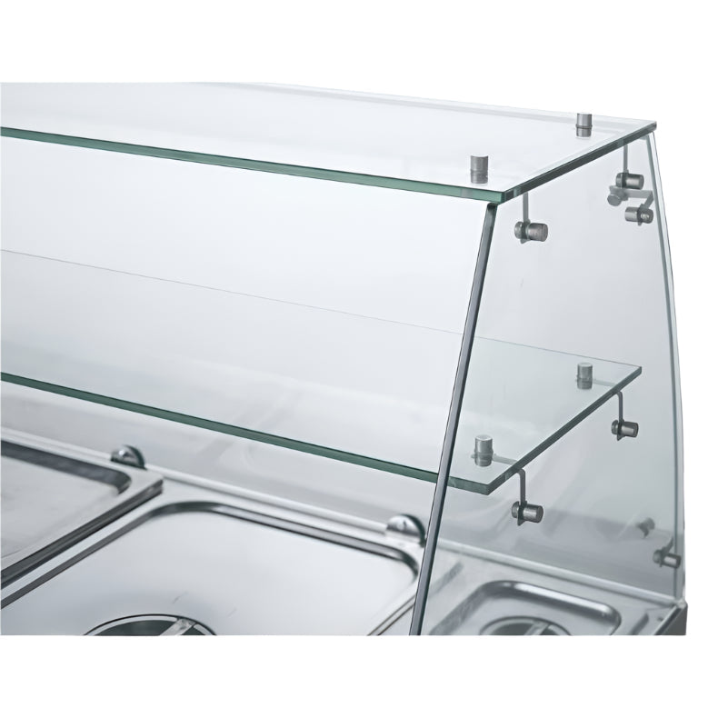 FED-X Three Door Salad Prep Fridge With Glass Top XS903GC