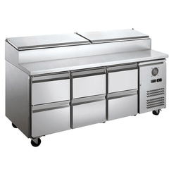 FED-X Six Drawer Salad Prep Fridge XSS7C18S3V-6D