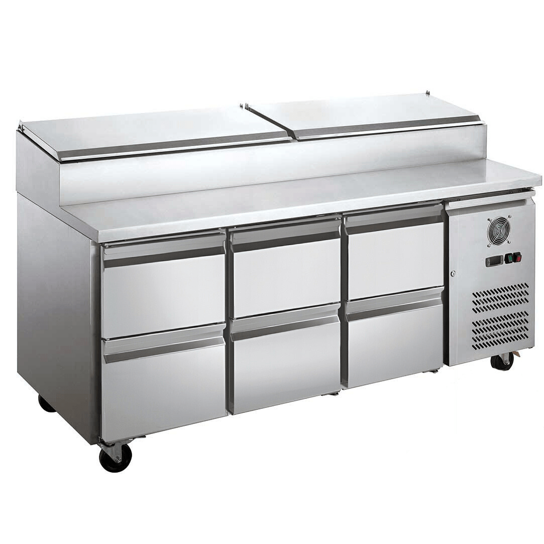 FED-X Six Drawer Salad Prep Fridge XSS7C18S3V-6D