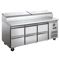 FED-X Six Drawer Salad Prep Fridge XSS7C18S3V-6D
