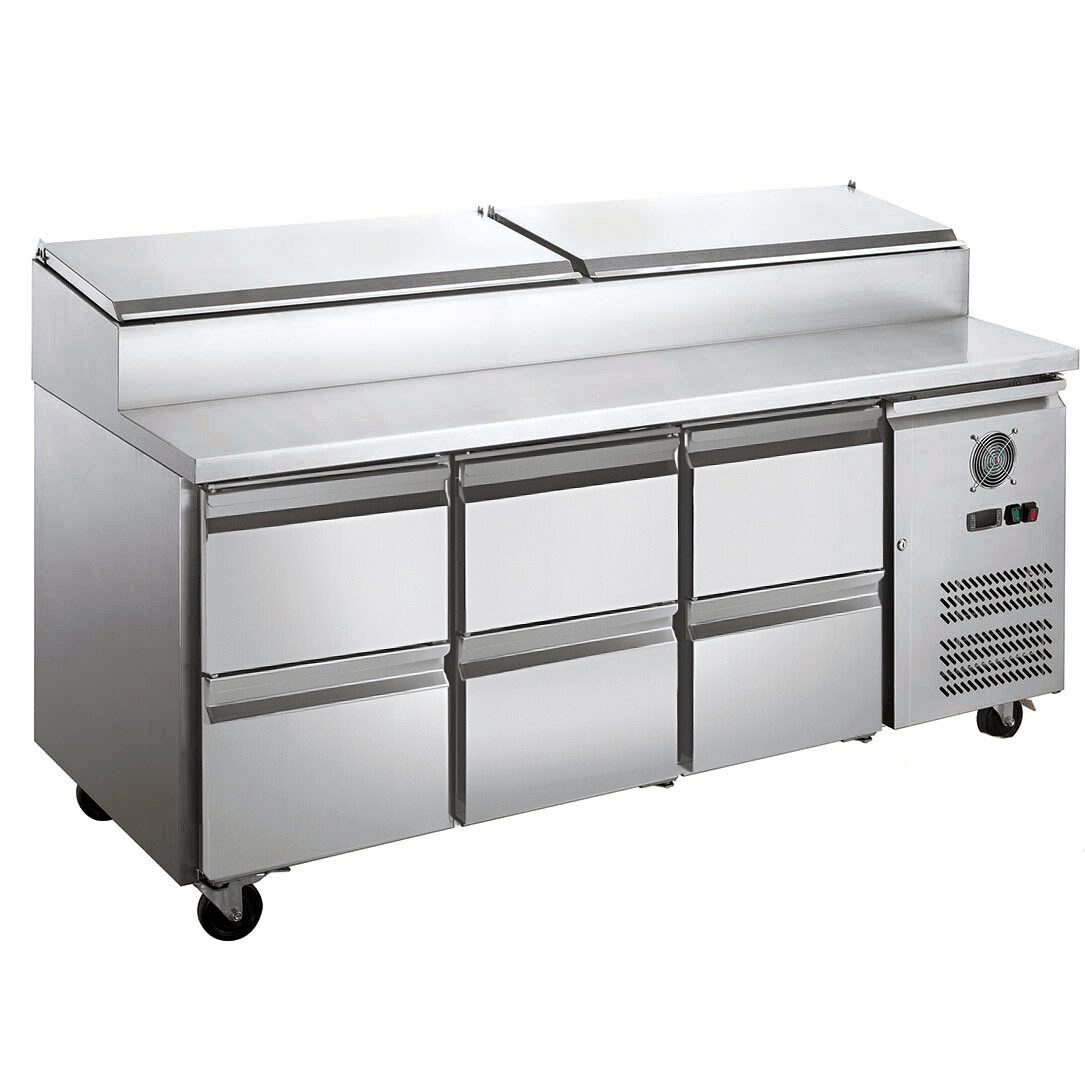 FED-X Six Drawer Salad Prep Fridge XSS7C18S3V-6D
