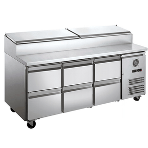 FED-X Six Drawer Salad Prep Fridge XSS7C18S3V-6D