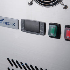 FED-X Three Door Salad Prep Fridge With Curve Glass Top XTHP3100SALGC