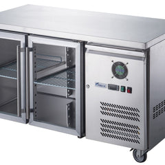 FED-X Two Glass Door Bench Fridge XUB6C13G2V