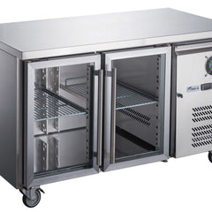 FED-X Two Glass Door Bench Fridge XUB6C13G2V