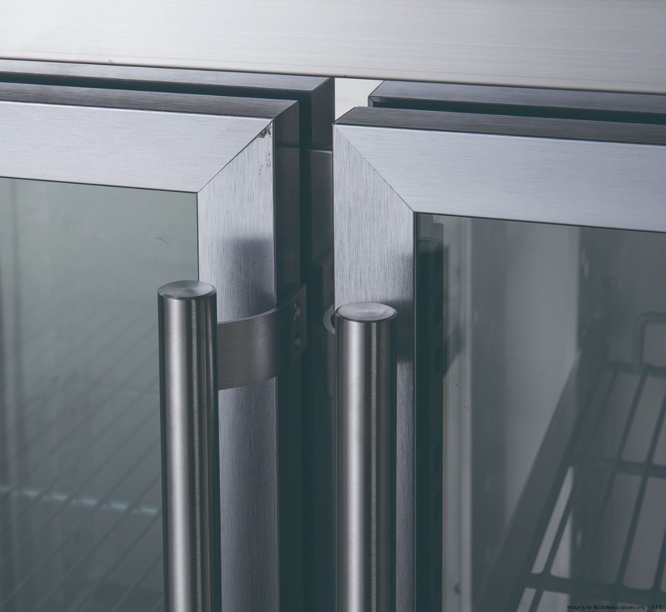 FED-X Two Glass Door Bench Fridge XUB6C13G2V
