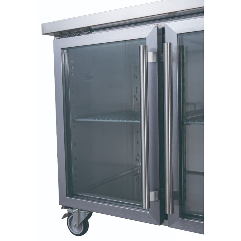 FED-X Three Glass Door Bench Fridge XUB6C18G3V