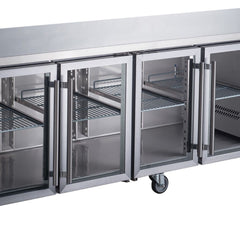 FED-X Four Glass Door Bench Fridge XUB7C22G4V