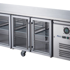 FED-X Four Glass Door Bench Fridge XUB7C22G4V