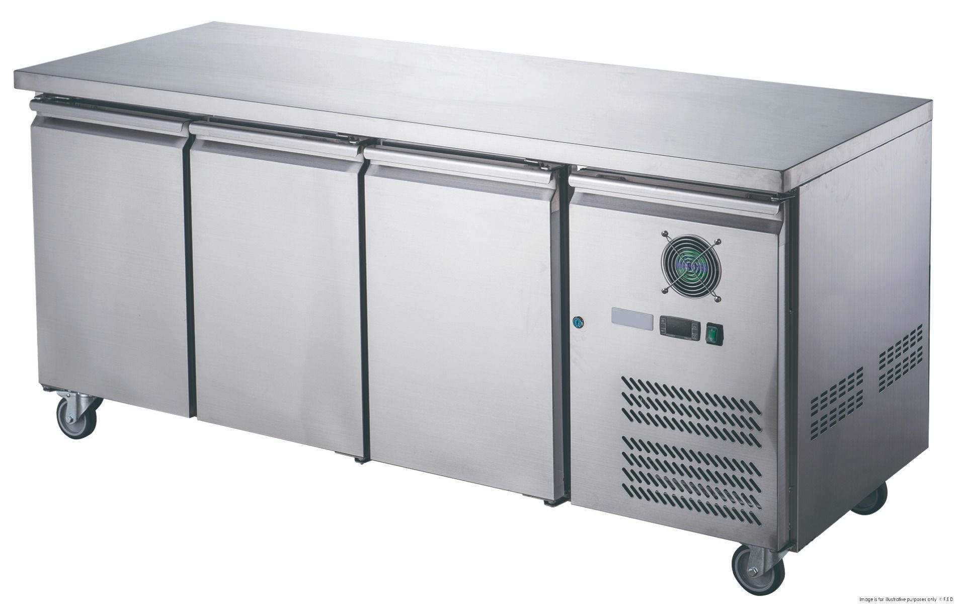 FED-X S/S Three Door Bench Freezer XUB7F18S3V