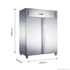 FED-X S/S Double Door Upright Fridge 1200L XURC1200SFV