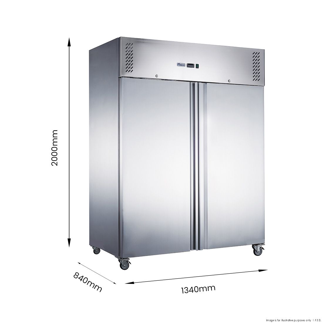 FED-X S/S Double Door Upright Fridge 1200L XURC1200SFV