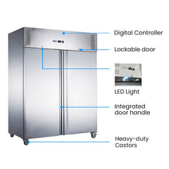 FED-X S/S Double Door Upright Freezer XURF1200SFV