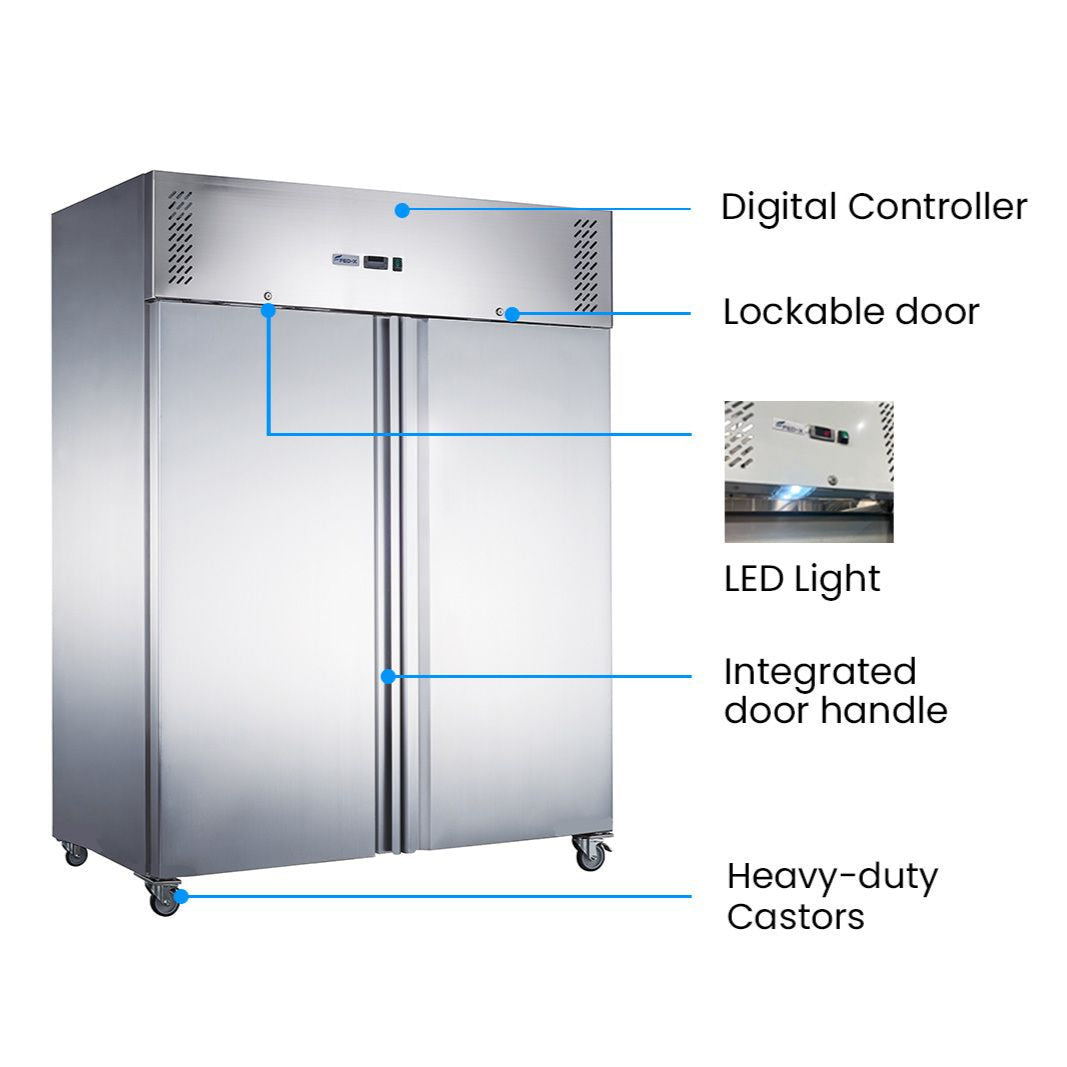 FED-X S/S Double Door Upright Freezer XURF1200SFV