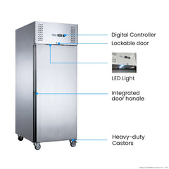 FED-X S/S Single Door Upright Freezer XURF600SFV