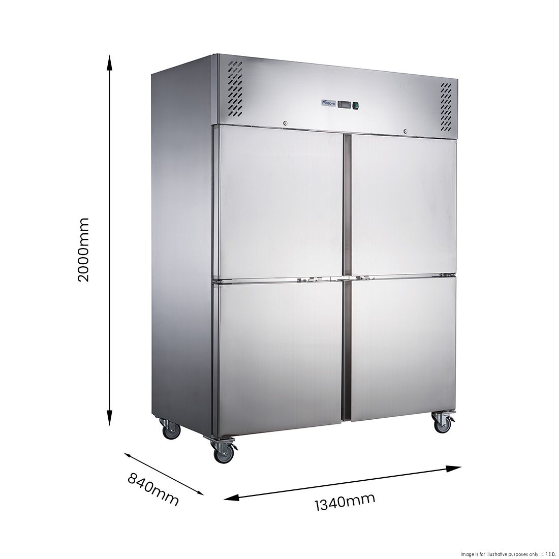 FED-X S/S Four Door Upright Freezer XURF1200S2V