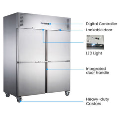 FED-X S/S Four Door Upright Freezer XURF1410S2V