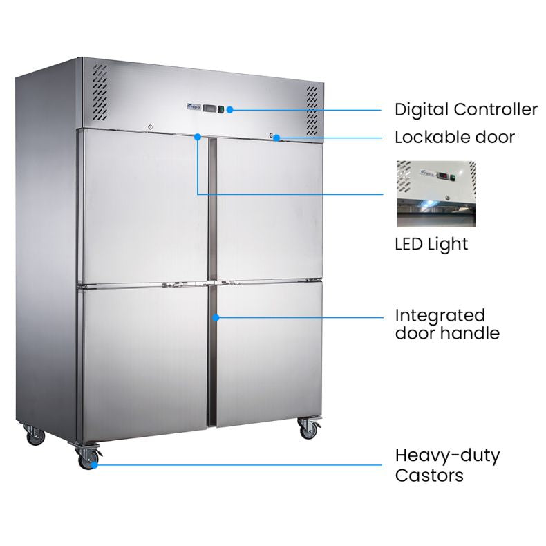 FED-X S/S Four Door Upright Freezer XURF1410S2V