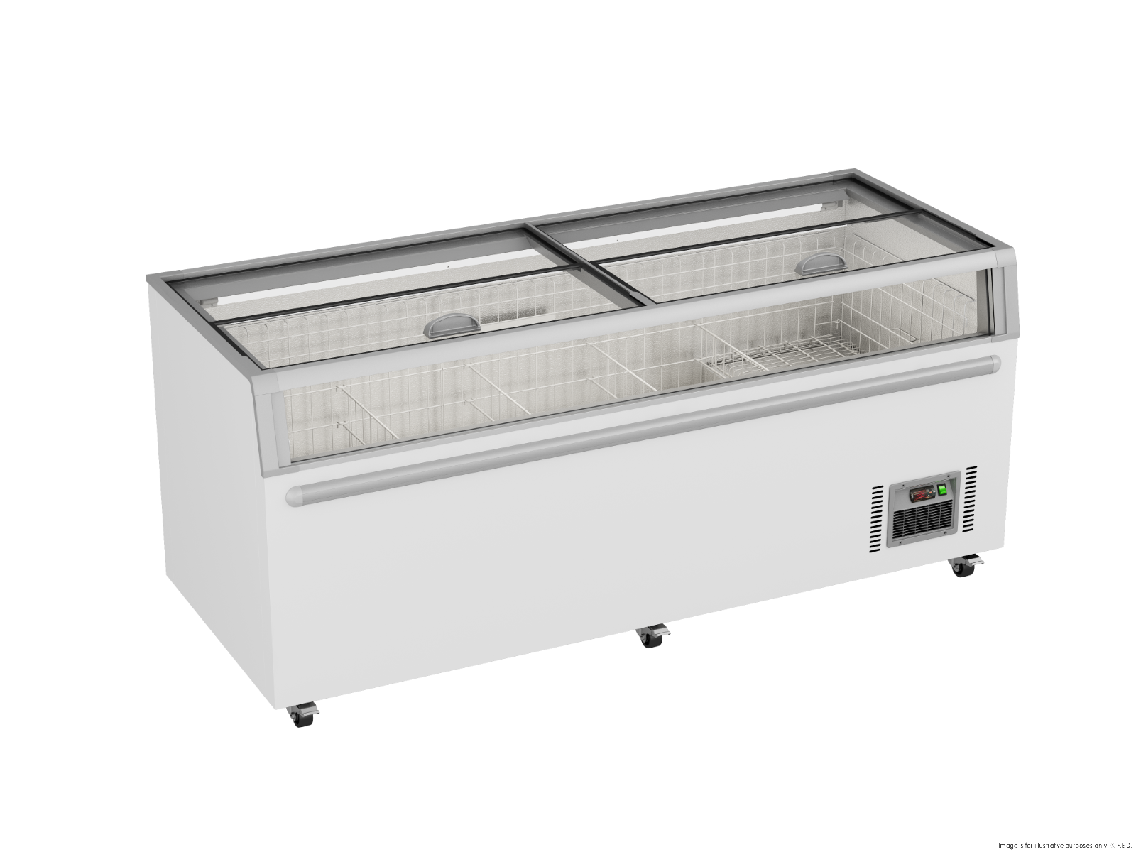 Thermaster 900L Supermarket Island Freezer With Glass Sliding Lids ZCD-L210G
